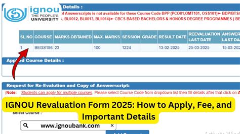 revaluation ignou|How to Apply for Revaluation at IGNOU: Direct Link, Fees.